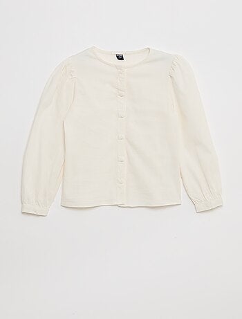 Camisa de popelina com abertura magnética - coleção fácil de vestir