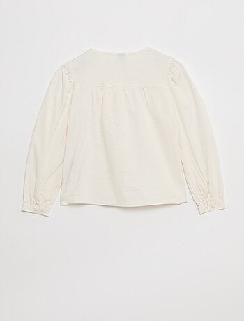 Camisa de popelina com abertura magnética - coleção fácil de vestir