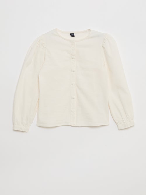 Camisa de popelina com abertura magnética - coleção fácil de vestir - Kiabi