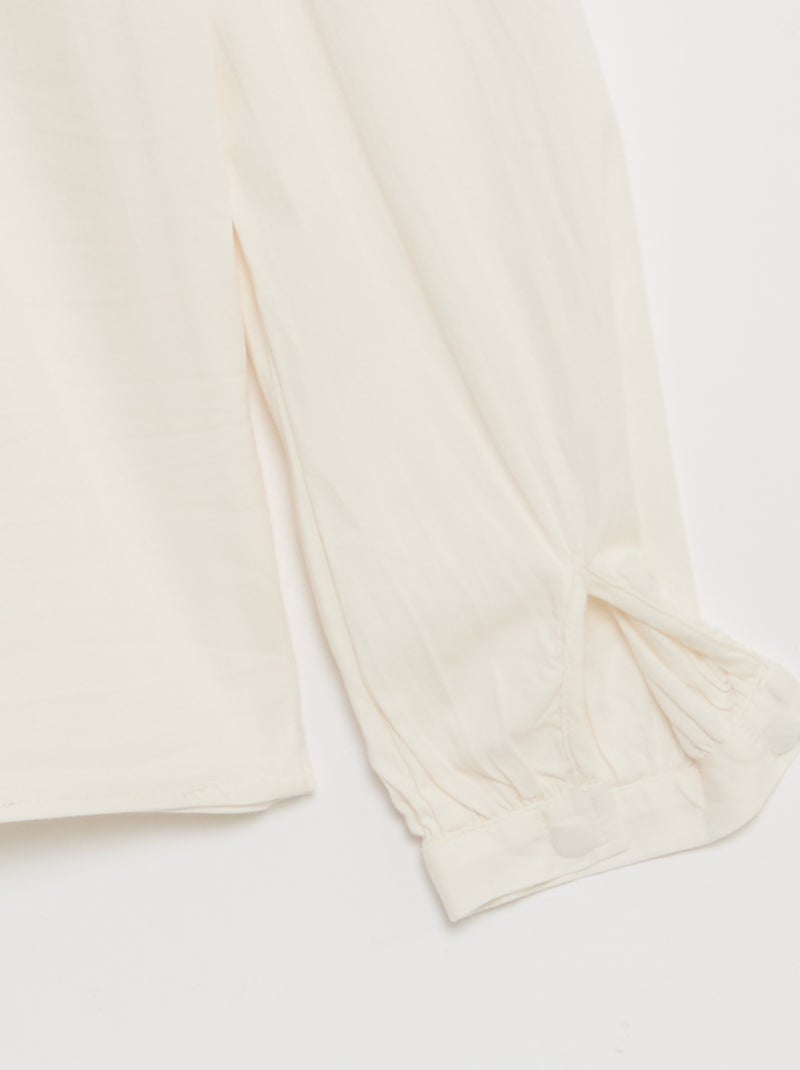 Camisa de popelina com abertura magnética - coleção fácil de vestir Branco - Kiabi