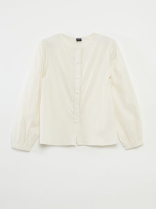 Camisa de popelina com abertura magnética - So Easy