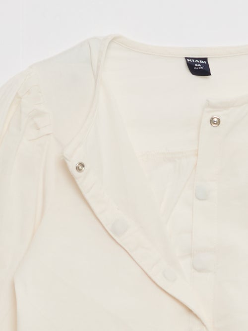 Camisa de popelina com abertura magnética - So Easy - Kiabi