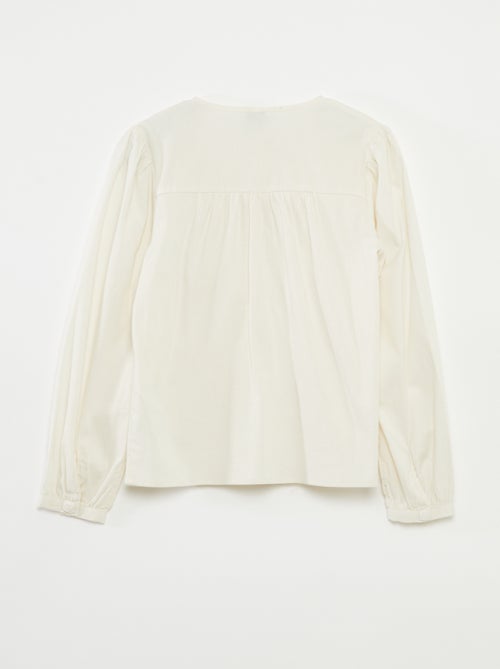 Camisa de popelina com abertura magnética - So Easy - Kiabi