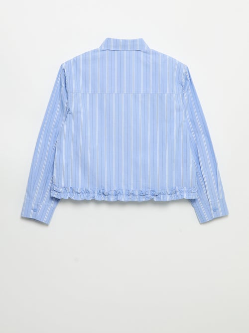 Camisa de popelina com base com folhos - Kiabi