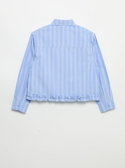 Camisa de popelina com base com folhos - Kiabi