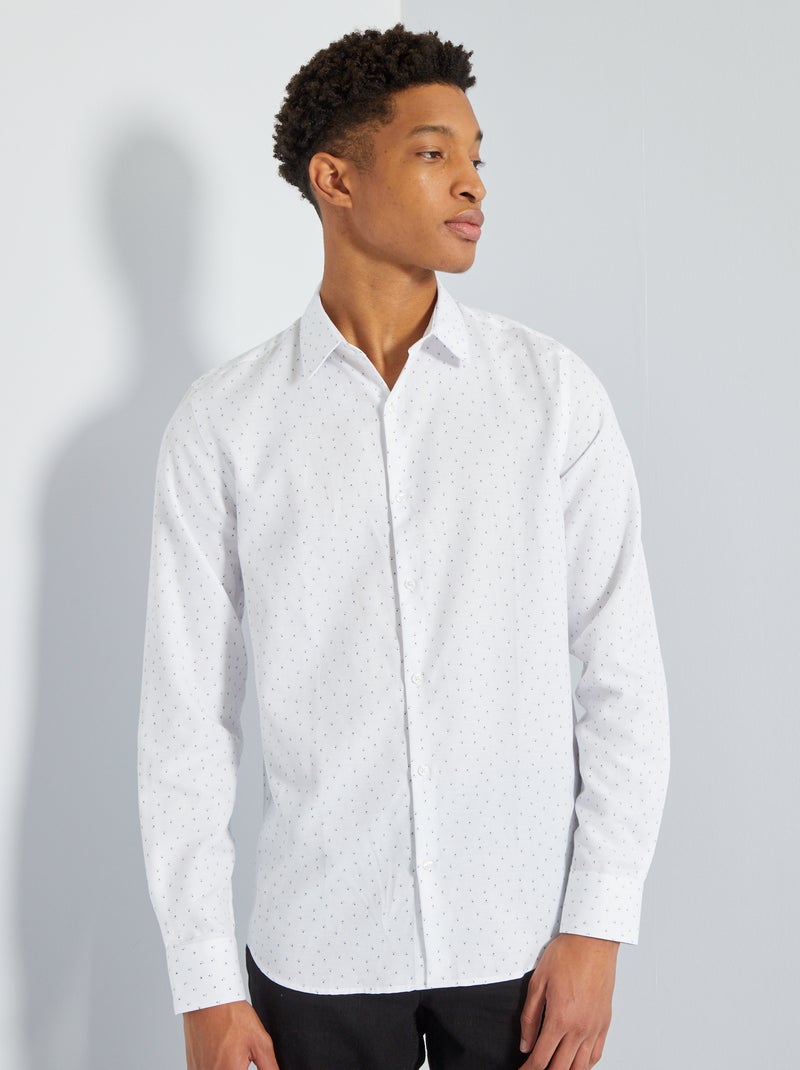 Camisa de popelina com estampado -  +1m90 BRANCO - Kiabi