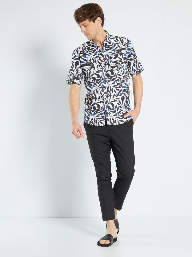 Camisa de popelina com estampado BRANCO - Kiabi