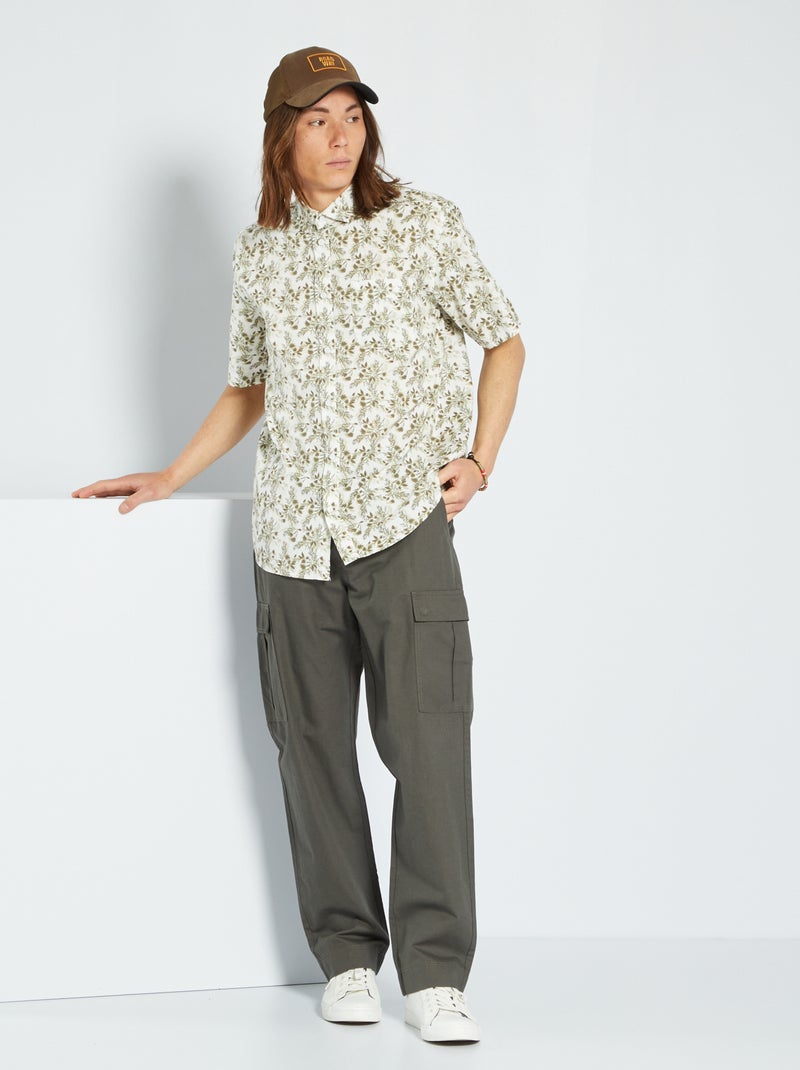 Camisa de popelina com estampado BRANCO - Kiabi