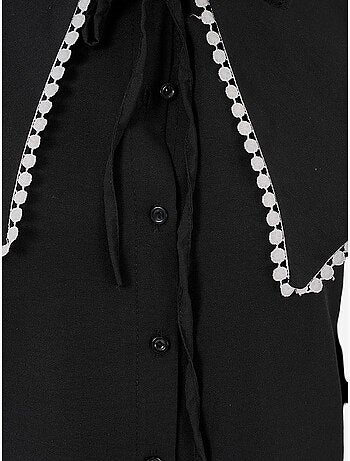 Camisa de popelina com gola bebé e laço bdart