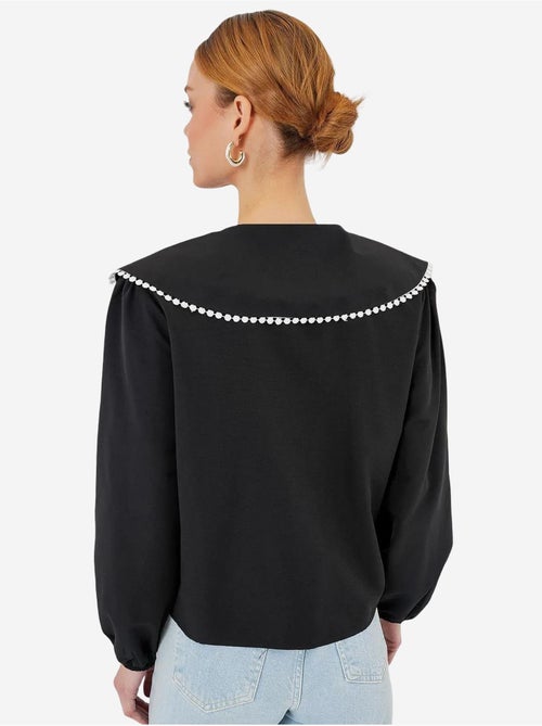 Camisa de popelina com gola bebé e laço bdart - Kiabi Camisa de popelina com gola bebé e laço bdart - Kiabi