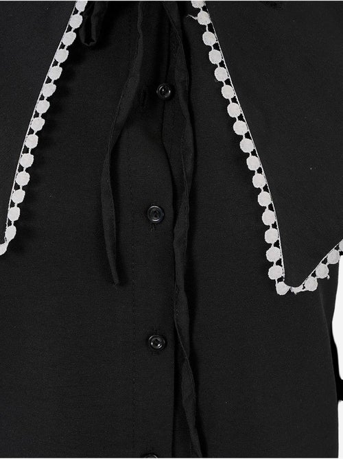Camisa de popelina com gola bebé e laço bdart - Kiabi Camisa de popelina com gola bebé e laço bdart - Kiabi