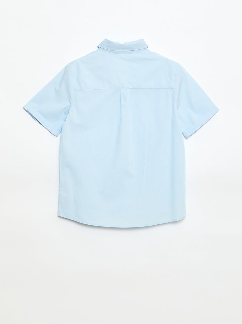 Camisa de popelina com laço Azul - Kiabi