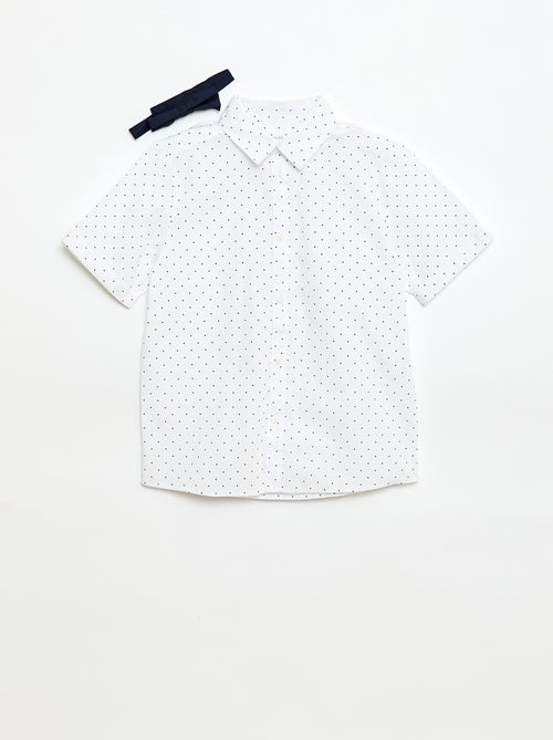 Camisa de popelina com laço - Kiabi