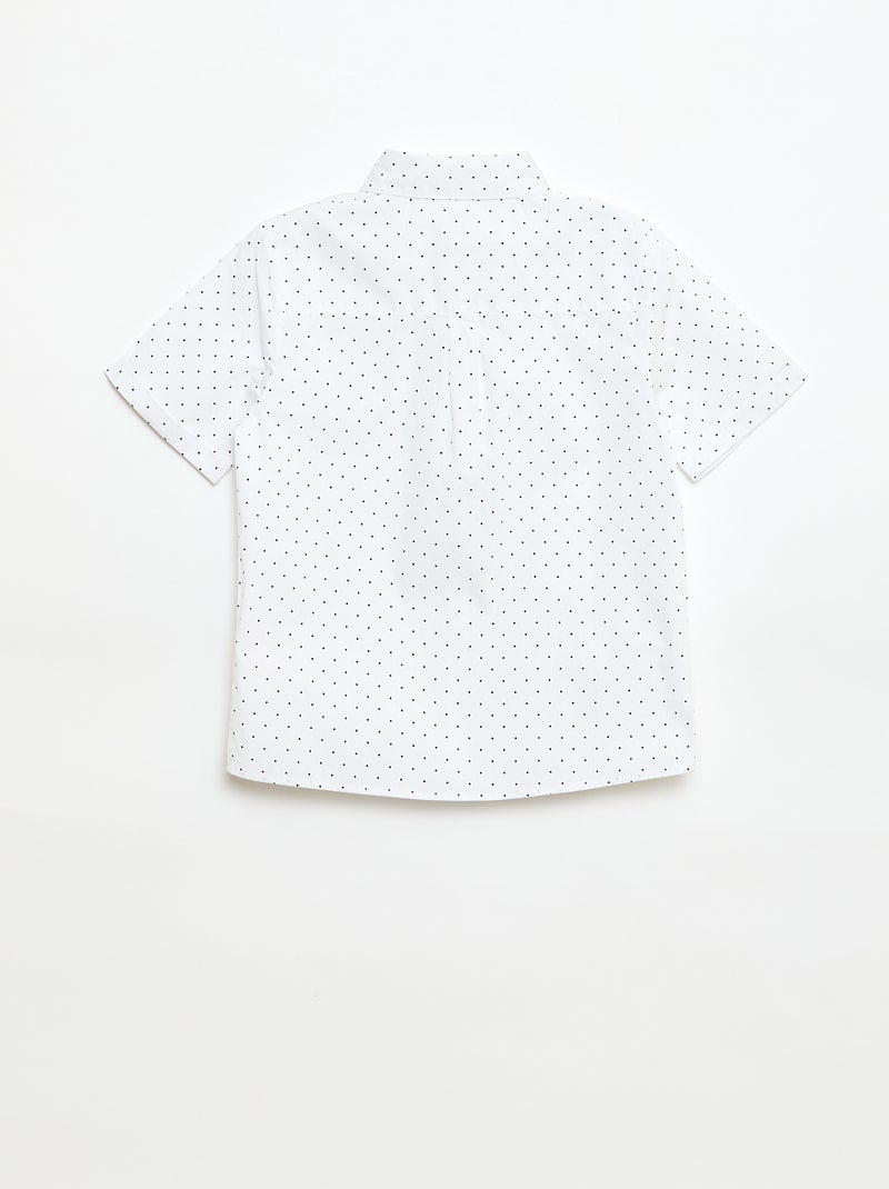 Camisa de popelina com laço Branco - Kiabi