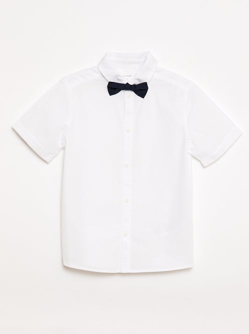 Camisa de popelina com laço - Kiabi