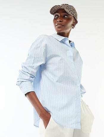 Camisa de popelina de manga comprida