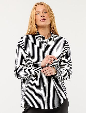 Camisa de popelina de manga comprida