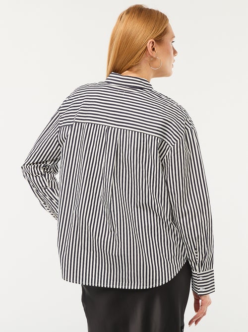 Camisa de popelina com mangas compridas - Kiabi