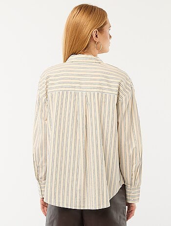 Camisa de popelina de manga comprida