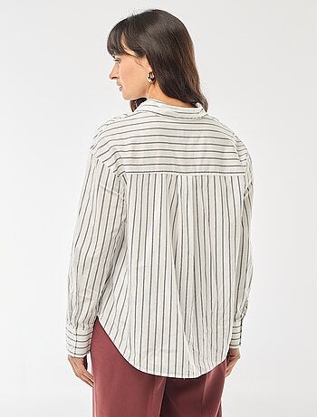 Camisa de popelina de manga comprida