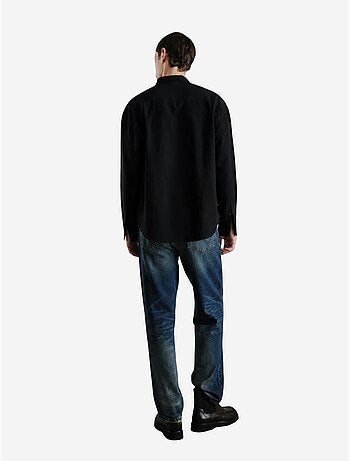 Camisa de popelina de algodão bordada para homem giesto