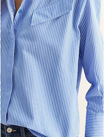 Camisa de popelina de algodão-poliéster às riscas lucci
