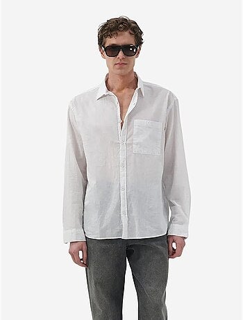 Camisa de popelina de corte regular com botões giesto