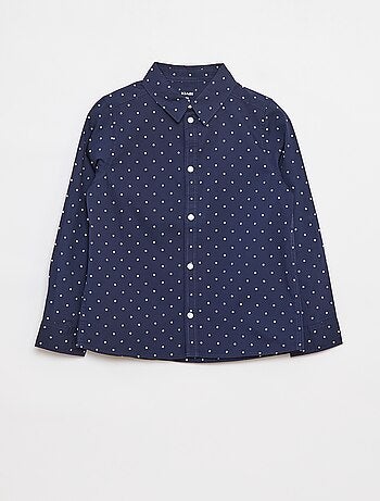 Camisa de popelina de manga comprida