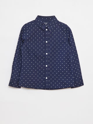 Camisa de popelina de manga comprida