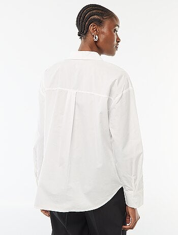 Camisa de popelina de manga comprida