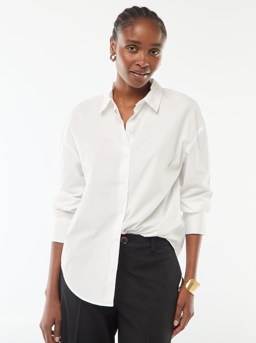 Camisa de popelina de manga comprida - Kiabi