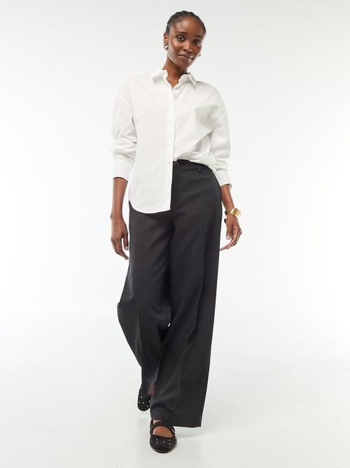 Camisa de popelina de manga comprida - Kiabi