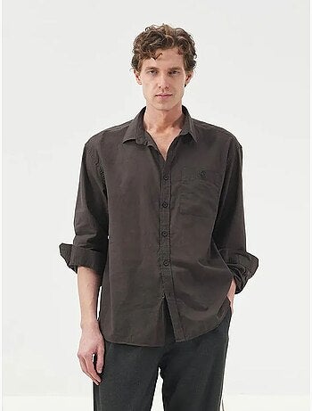 Camisa de popelina de manga comprida regular fit giesto