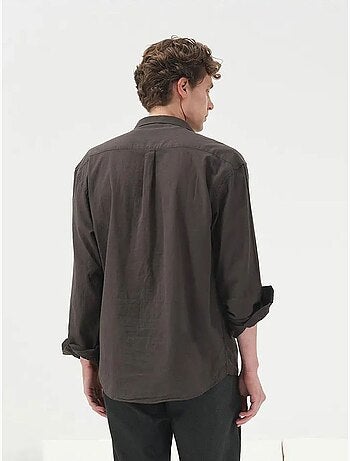 Camisa de popelina de manga comprida regular fit giesto