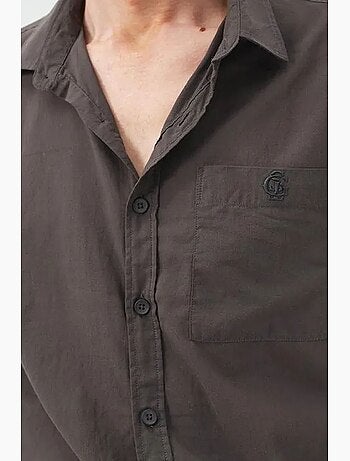 Camisa de popelina de manga comprida regular fit giesto