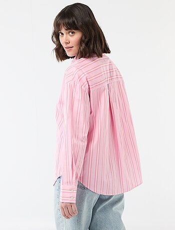 Camisa de popelina de manga comprida