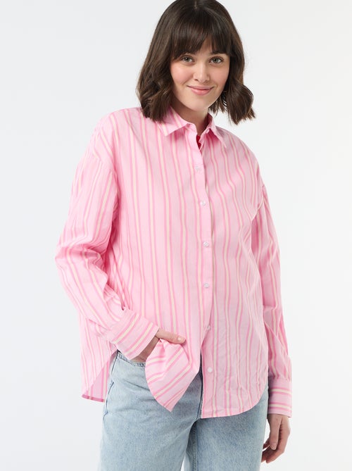 Camisa de popelina de manga comprida - Kiabi