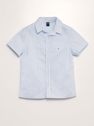 Blusa plisada Kaelis de popelina azul marino oscuro
