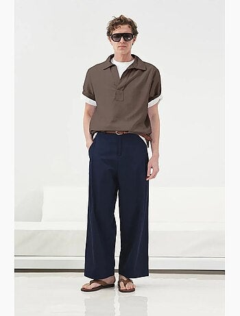 Camisa de popelina de manga curta de corte relaxed giesto