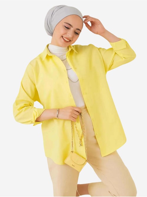 Camisa de popelina relaxed fit com fecho de botões bdart - Kiabi Camisa de popelina relaxed fit com fecho de botões bdart - Kiabi