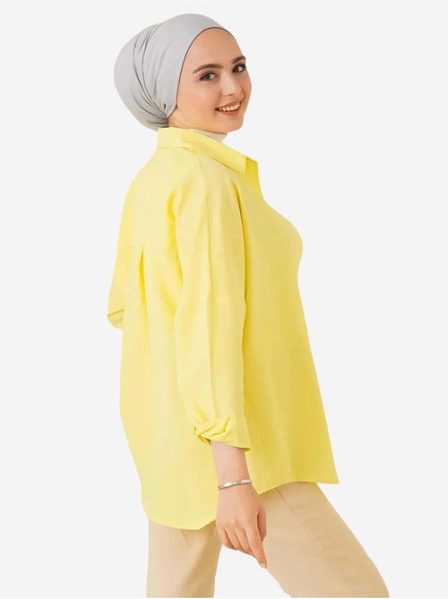 Camisa de popelina relaxed fit com fecho de botões bdart - Kiabi Camisa de popelina relaxed fit com fecho de botões bdart - Kiabi