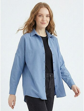 Camisa de popelina relaxed fit com fecho de botões bdart