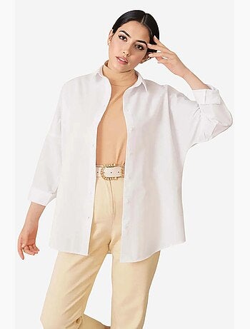 Camisa de popelina relaxed fit com fecho de botões bdart