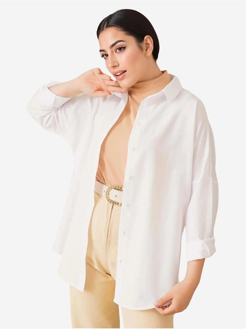 Camisa de popelina relaxed fit com fecho de botões bdart - Kiabi