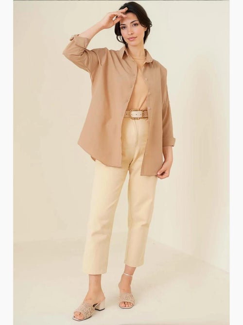 Camisa de popelina relaxed fit com fecho de botões bdart - Kiabi Camisa de popelina relaxed fit com fecho de botões bdart - Kiabi