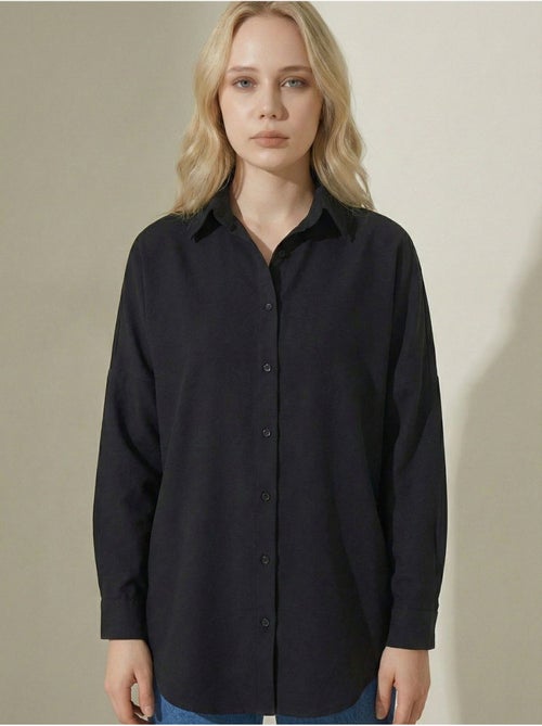 Camisa de popelina relaxed fit com fecho de botões bdart - Kiabi Camisa de popelina relaxed fit com fecho de botões bdart - Kiabi