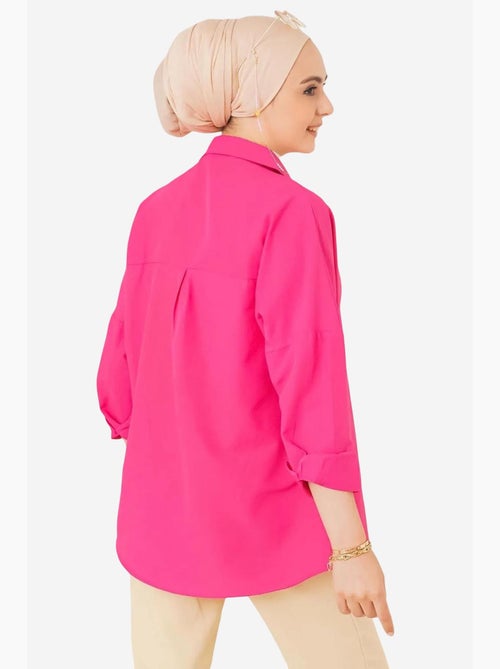 Camisa de popelina relaxed fit com fecho de botões bdart - Kiabi Camisa de popelina relaxed fit com fecho de botões bdart - Kiabi