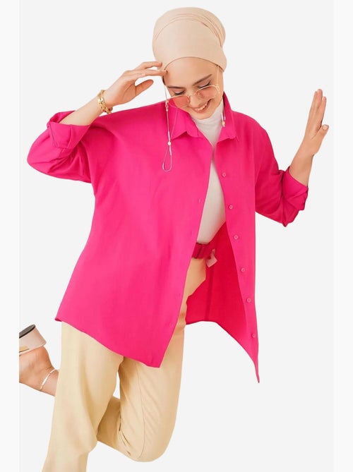 Camisa de popelina relaxed fit com fecho de botões bdart - Kiabi Camisa de popelina relaxed fit com fecho de botões bdart - Kiabi