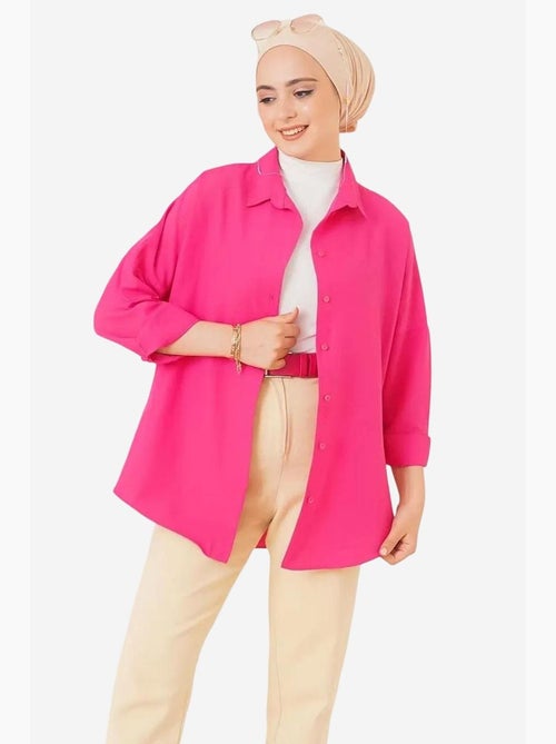 Camisa de popelina relaxed fit com fecho de botões bdart - Kiabi Camisa de popelina relaxed fit com fecho de botões bdart - Kiabi