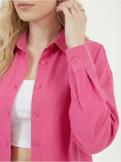 Camisa de popelina relaxed fit com fecho de botões bdart - Kiabi Camisa de popelina relaxed fit com fecho de botões bdart - Kiabi